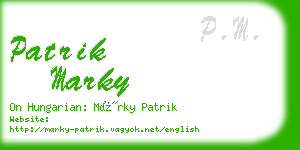 patrik marky business card